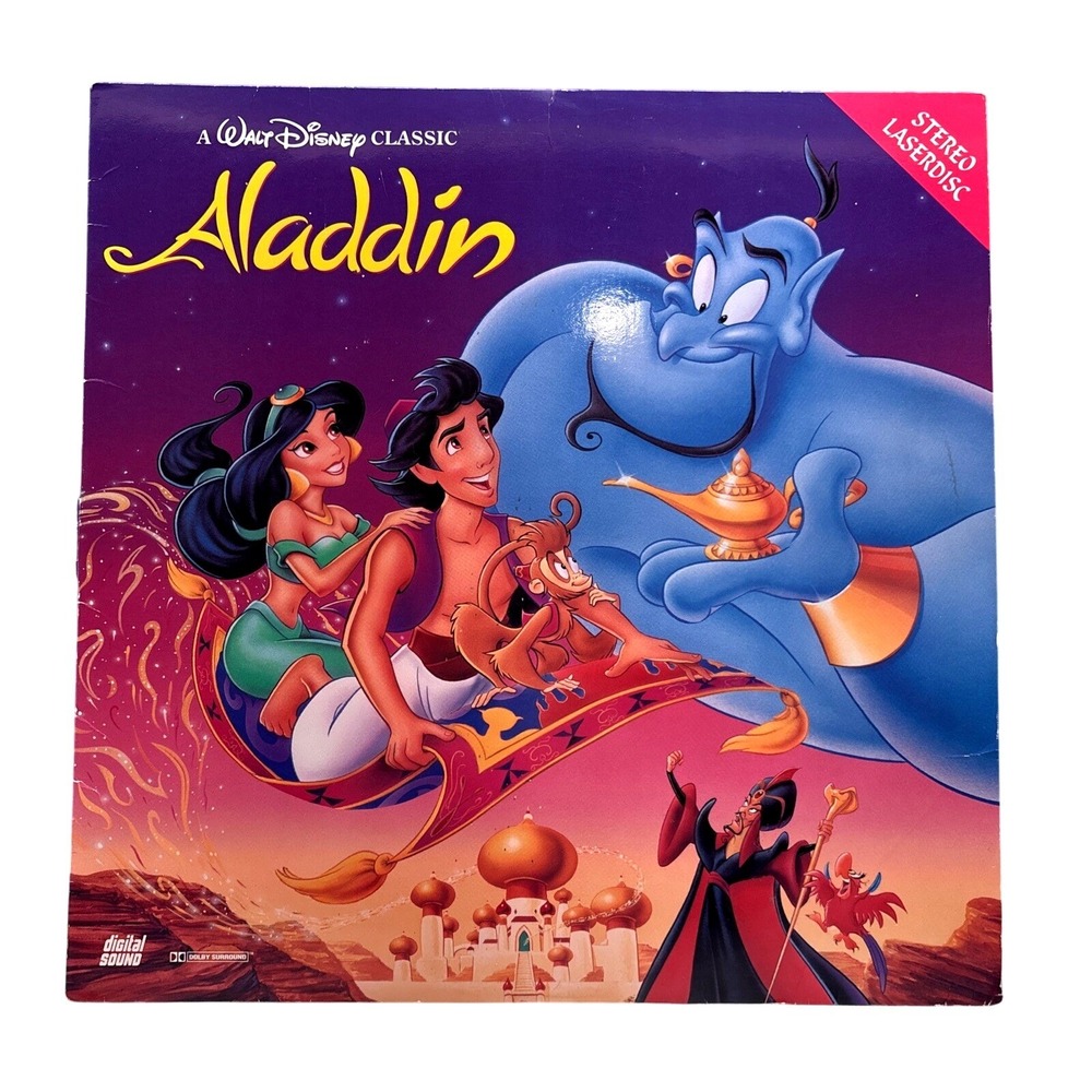 Disney Aladdin LaserDisc 1993 Vintage Walt Disney Classic Stereo CLV‎ Movie